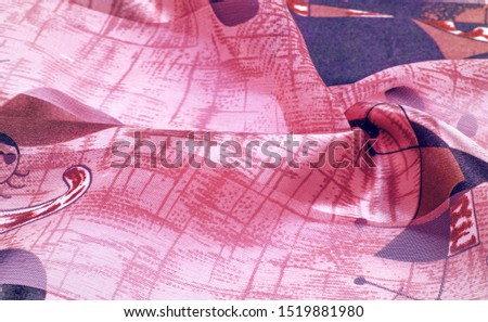 Background texture Universal georgette with a silk print, drawing cartoon people, your projects will be the best, creativity knows no bounds! dare to be the best