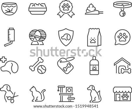 set of pet icons, dog, cat, puppy, kit, lovely