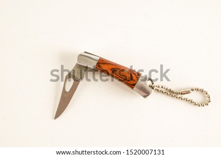 Close-up of small knife Object on a White Background