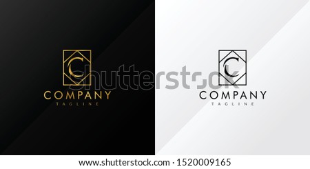 Gold Alphabet Letter C Abstract Logo Vector
