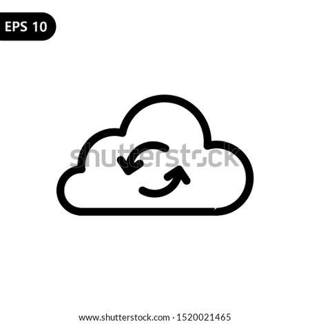 Cloud sync or cloud refresh for app icon vector illustration. eps10