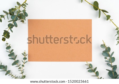 Top view of empty letter on wooden table with christmas decoration