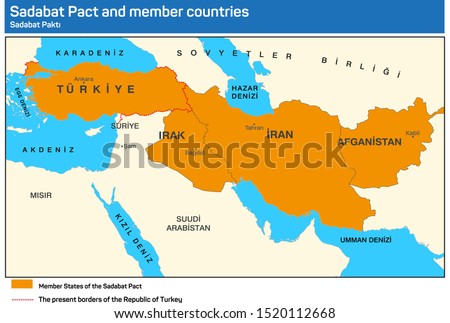 The Sadabat Pact and its member states (8 July 1937) Royalty-Free Stock Photo #1520112668