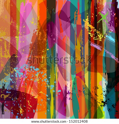 abstract background composition, with strokes, splashes and triangle