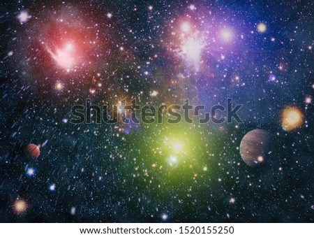 Deep space art. Galaxies, nebulas and stars in universe. Elements of this image furnished by NASA