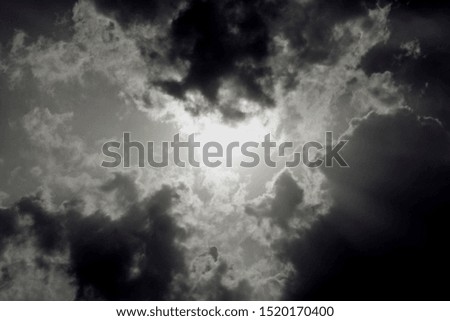 Brightly moon among cloudy sky, dark and mystery concept