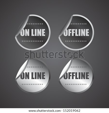 on line and offline sticker label