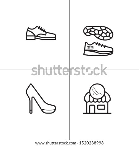 Shoes, footwear lineal icon set