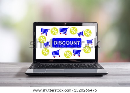 Discount concept shown on a laptop screen