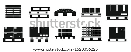 Pallet tray icons set. Simple set of pallet tray vector icons for web design on white background Royalty-Free Stock Photo #1520336225