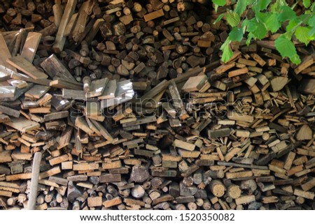 Woodpile for bonfire, folded from many boards