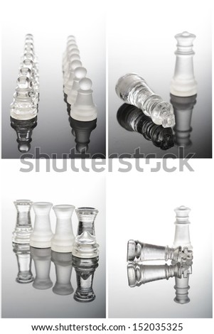 glass chess photographed up close