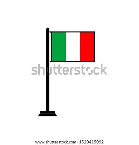 country pole with the nation flag of italy