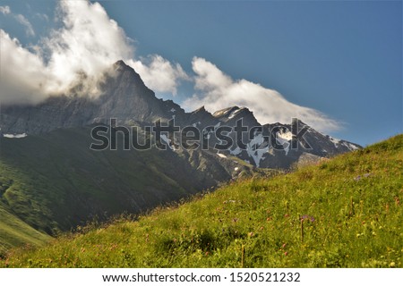 The mountains of North Ossetia ,landscapes of the Zrug gorge