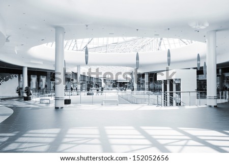 panoramic view of a modern mall Royalty-Free Stock Photo #152052656