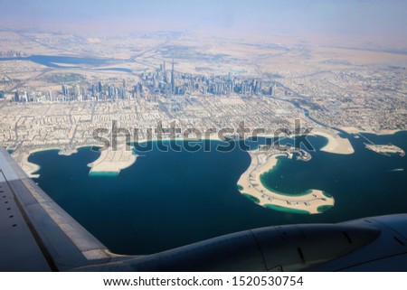 Scenic aerial view of Dubai, United Arab Emirates
