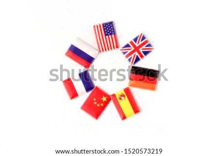 countries flags on white background