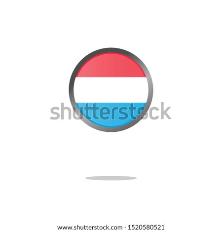 Round luxembourg flag vector icon isolated, luxembourg flag button