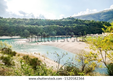 landscape with river and mountains, digital photo picture as a background