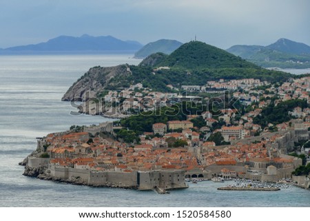 view of town of dubrovnik in croatia, digital photo picture as a background