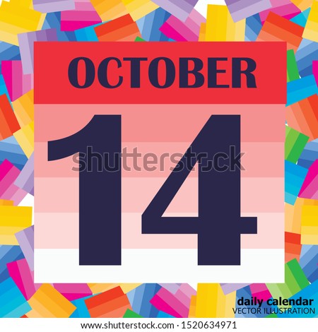 October 14 icon. For planning important day. Banner for holidays and special days. Vector Illustration.