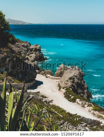 Wonderfull clear blue sea on Rhodos island in Greece