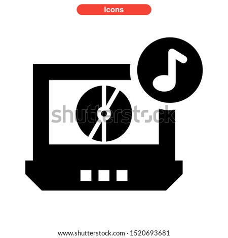 play music icon isolated sign symbol vector illustration - high quality black style vector icons

