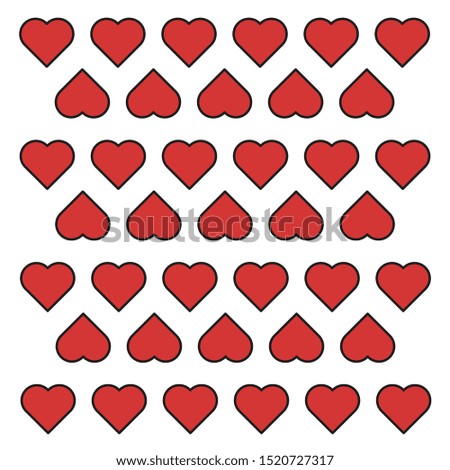 vectorized red hearts background texture