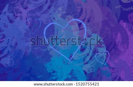 Calligraphy symbol on colorful background. 2d illustration. Feelings and celebration. Decorative card. February month holiday festival.