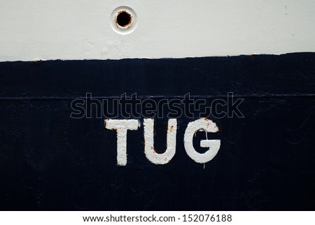 picture of the letters to tug a boat