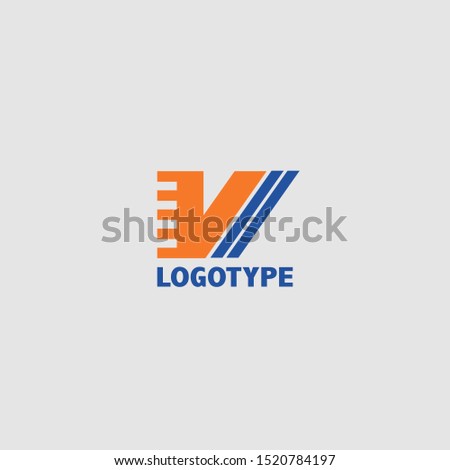 Abstract techno letter V logo icon vector design concept.