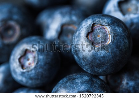 Macro photography of fresh organic blueberries