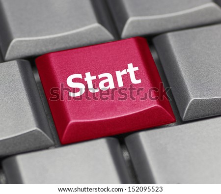 Computer key red - Start