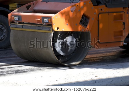 a part of ground roller machine in construction site