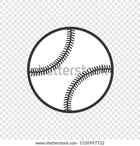 Baseball ball icon icolated on transparent background, vector illustration