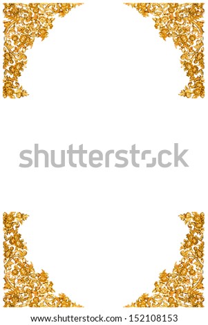 Golden corner thai style isolated on white background.