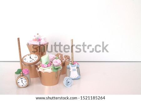 vintage cupcake concept on white background