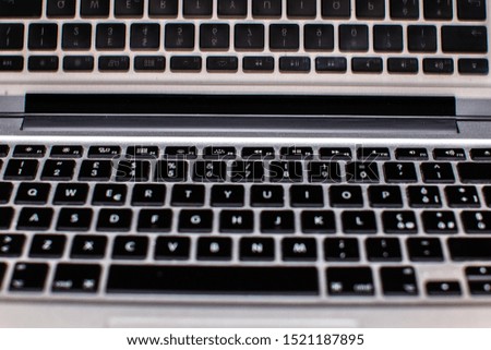 Keyboard on the modern laptop.