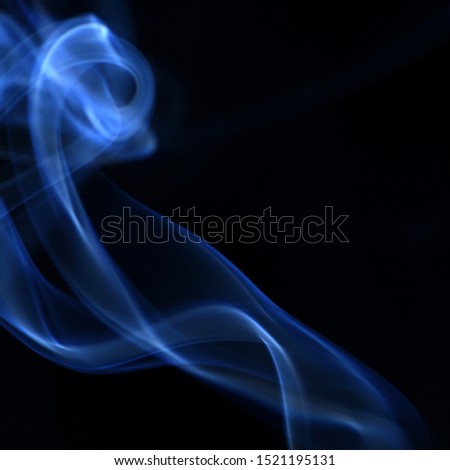 Abstract smoke curves isolated on black backgrounds 