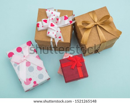 Gift Boxes on Blue Background	
