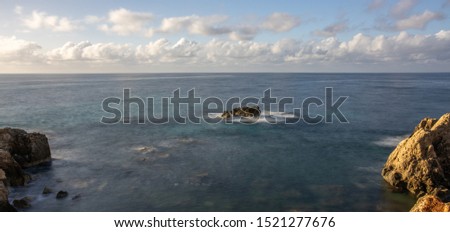 Southern coastline of Menorka island between Sant Tomas and Son Bou, Balearic Islands, Spain, 2019