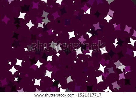 Light Pink vector background with colored stars. Shining colored illustration with stars. Pattern for astronomy websites.