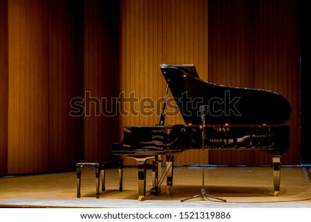 Piano in various views On stage for music performances