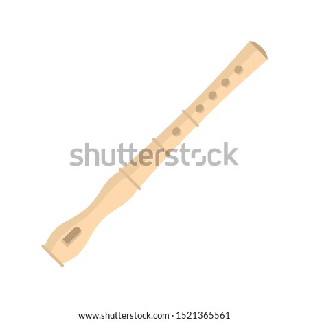 Flute instrument icon. Flat illustration of flute instrument vector icon for web design