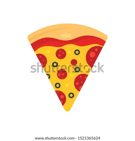 Fresh slice of pizza icon. Flat illustration of fresh slice of pizza vector icon for web design