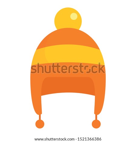 Boy winter hat icon. Flat illustration of boy winter hat vector icon for web design