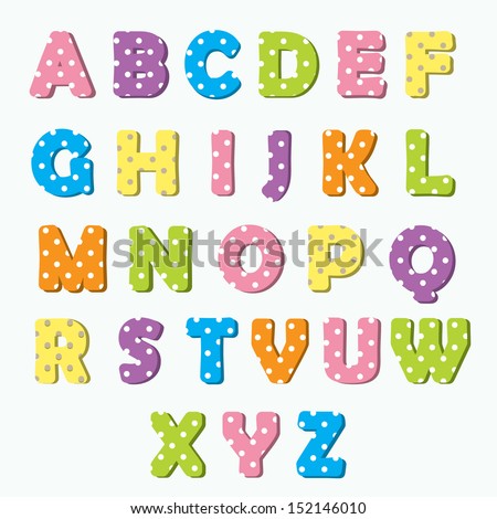 Colorful alphabet set for your announcement text. 