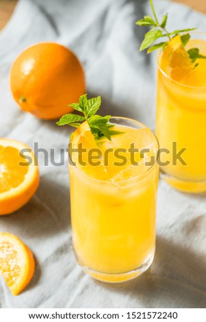 Homemade Orange Crush Cocktail with Mint and Vodka Royalty-Free Stock Photo #1521572240