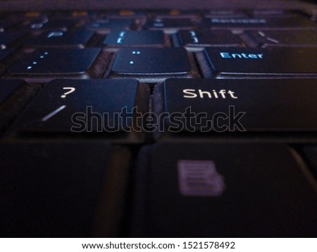 Black keyboard of a laptop