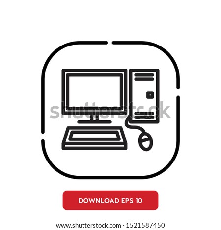 Technology symbol, Computer outline vector icon